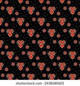 burning love tattoo pattern vector design