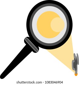 Burning Magnifying Glass Vector Icon 