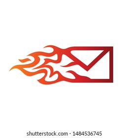 Burning Mail Clipart and Logo Design