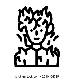 burning man fantasy character line icon vector. burning man fantasy character sign. isolated contour symbol black illustration