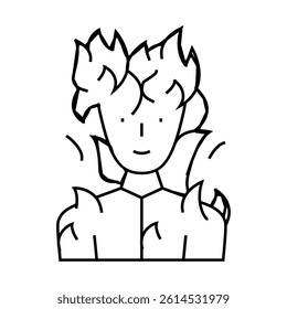 burning man fantasy character line icon vector. burning man fantasy character sign. isolated contour symbol black illustration