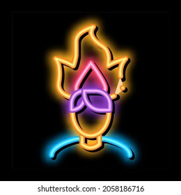 Vector de señal de luz de neón de la cabeza del hombre en llamas. Icono brillante Burning Man Head isométrico. ilustración de símbolo transparente