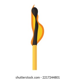 Burning Match Animation And Flame Ignite Wooden Stick. Matchstick Fire Sequence Isolated Icon. Cartoon Burnt Step And Element . Flammable Match Vector Illustration