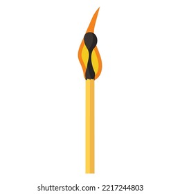 Burning Match Animation And Flame Ignite Wooden Stick. Matchstick Fire Sequence Isolated Icon. Cartoon Burnt Step And Element . Flammable Match Vector Illustration