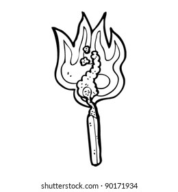 burning match cartoon