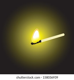 Burning match in the dark