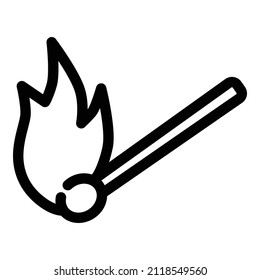 Icono plano de coincidencia de quemado aislado en fondo blanco