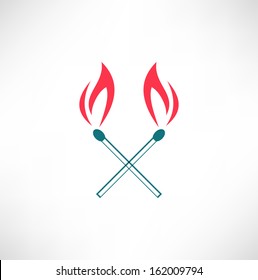 Burning match icon