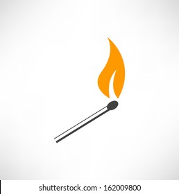 Burning match icon