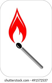 Burning match, icon