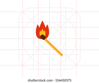 Burning match icon