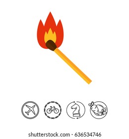 Burning match icon