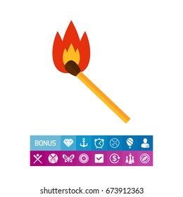 Burning match icon