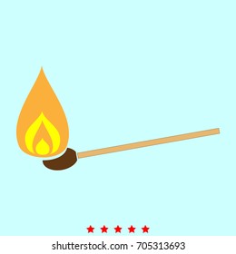 Burning match  icon .