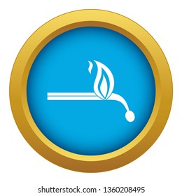 Burning match icon blue vector isolated on white background for any design