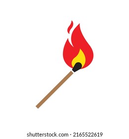 Burning match icon design isolated on white background