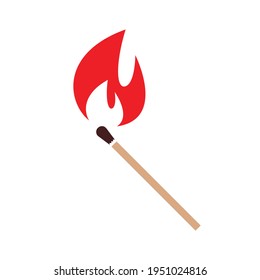 Burning match icon design. vector illustration