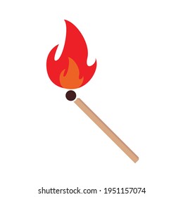 Burning match icon design. vector illustration