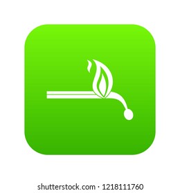 Burning match icon digital green for any design isolated on white vector illustration