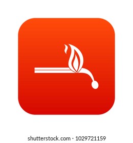 Burning match icon digital red for any design isolated on white vector illustration