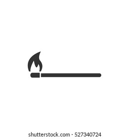 Burning match icon flat. Illustration isolated vector sign symbol