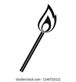 Burning match icon. Simple illustration of burning match vector icon for web design isolated on white background