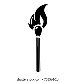 Burning match icon. Simple illustration of burning match vector icon for web