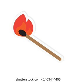 burning match icon- vector illustration
