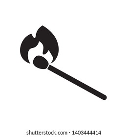 burning match icon- vector illustration