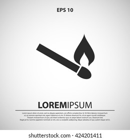 burning match icon. burning match vector illustration