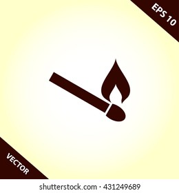 burning match icon. burning match vector illustration
