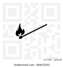 burning match icon. vector illustration