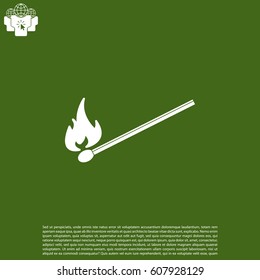 burning match icon. vector illustration