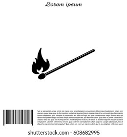 burning match icon. vector illustration