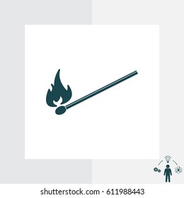 burning match icon. vector illustration