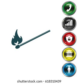 burning match icon. vector illustration