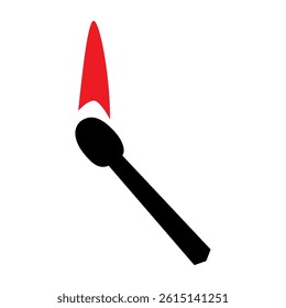Burning match icon. Vector image