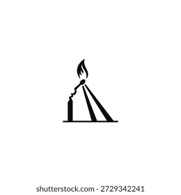 Burning match illuminates the space logo idea.