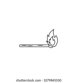 burning match illustration. Element of firefighter for mobile concept and web apps. Thin line illustration of burning match can be used for web and mobile. Premium icon on white background