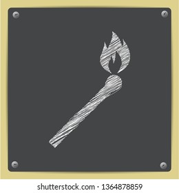 burning match illustration. fire black icon