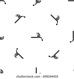 Burning match pattern repeat seamless in black color for any design. Vector geometric illustration