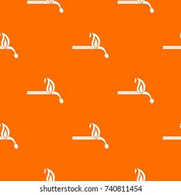 Burning match pattern repeat seamless in orange color for any design. Vector geometric illustration