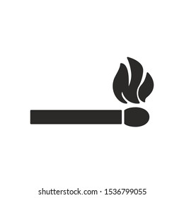 Burning Match Sign Isolated On White Background. Warning Symbol Simple, Flat Vector, Icon You Can Use Your Website Design, Mobile App Or Industrial Design. Vector Illustration