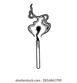 Burning match stick fire