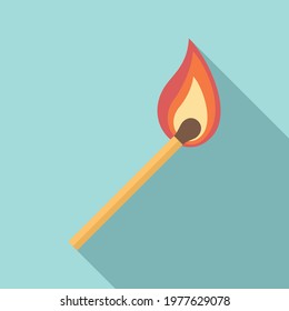 Burning match stick icon. Flat illustration of Burning match stick vector icon for web design