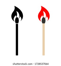 Grabando Ilustración de Match Stick. Coincidir con el fuego. conjunto de iconos de combinación