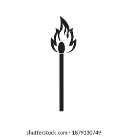 Burning Match Stick Illustration. Match with Fire. matchstick icon editable