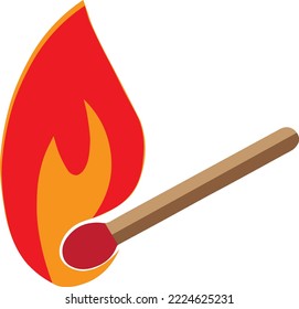Grabando Ilustración de Match Stick. Coincidir con el fuego. La luz se combina con la quema de palos con la llama del fuego.
