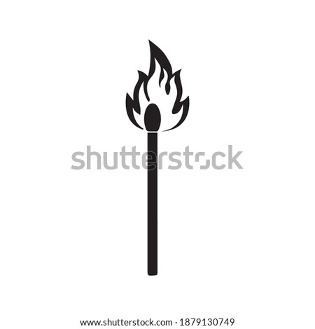 Burning Match Stick Illustration. Match with Fire. matchstick icon editable