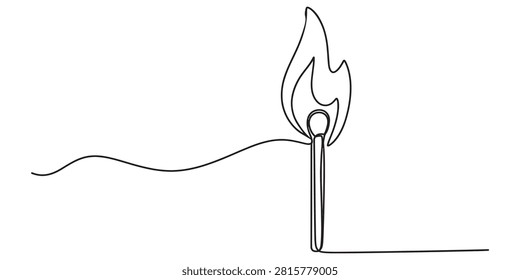 Burning match stick single